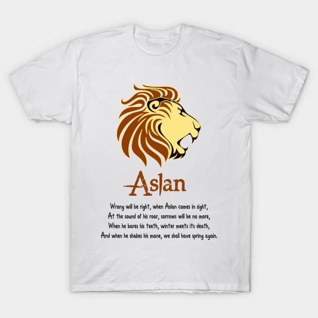 Aslan Poem T-Shirt by Specialstace83